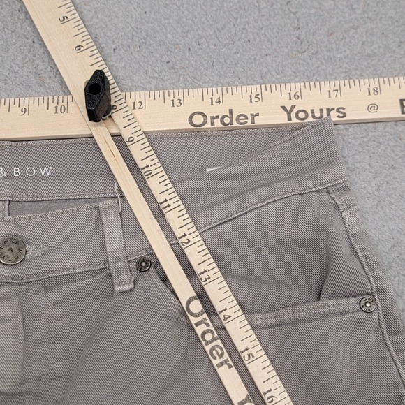 Mott Bow Mercer Jeans Mens 33x32 Gray Light Wash Slim Tapered Stretch Denim - Picture 4 of 14